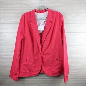 NWT Liz Claiborne 100% Cotton Teaberry Bright Pink Blazer